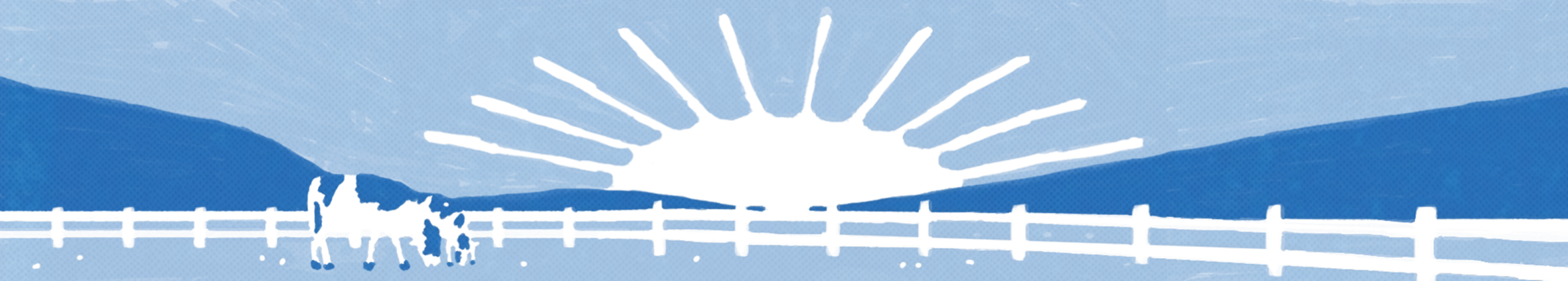 Grass-fed cow pasture illustration